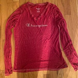 Champion red long sleeve shirt size Small